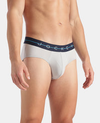 Super Combed Cotton Elastane Stretch Solid Brief with Ultrasoft Waistband - Harbor Mist