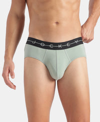 Super Combed Cotton Elastane Stretch Solid Brief with Ultrasoft Waistband - Jadeite