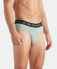 Super Combed Cotton Elastane Stretch Solid Brief with Ultrasoft Waistband - Jadeite