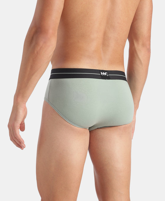 Super Combed Cotton Elastane Stretch Solid Brief with Ultrasoft Waistband - Jadeite