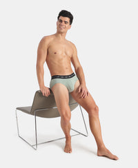 Super Combed Cotton Elastane Stretch Solid Brief with Ultrasoft Waistband - Jadeite