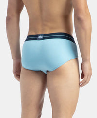 Super Combed Cotton Elastane Stretch Solid Brief with Ultrasoft Waistband - Navy & Dusk Blue (Pack of 2)