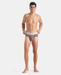 Super Combed Cotton Elastane Stretch Solid Brief with Ultrasoft Waistband - Plum Truffle