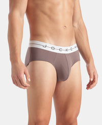Super Combed Cotton Elastane Stretch Solid Brief with Ultrasoft Waistband - Roan Rouge & Plum Truffle (Pack of 2)