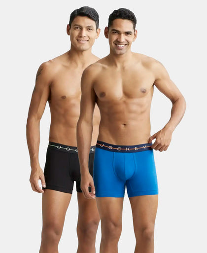 Super Combed Cotton Elastane Stretch Solid Trunk with Ultrasoft Waistband - Assorted (Pack of 2)