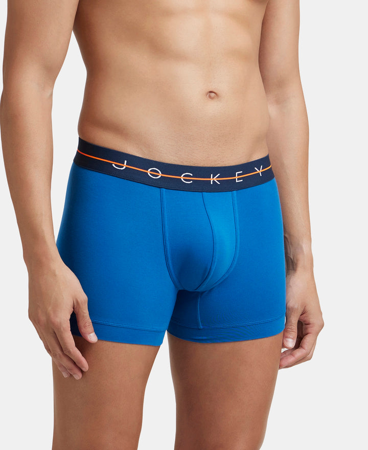 Super Combed Cotton Elastane Stretch Solid Trunk with Ultrasoft Waistband - Classic Blue
