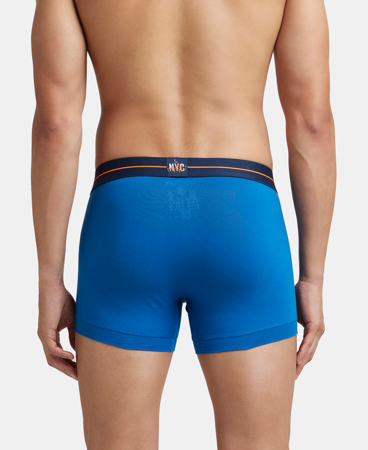 Super Combed Cotton Elastane Stretch Solid Trunk with Ultrasoft Waistband - Classic Blue