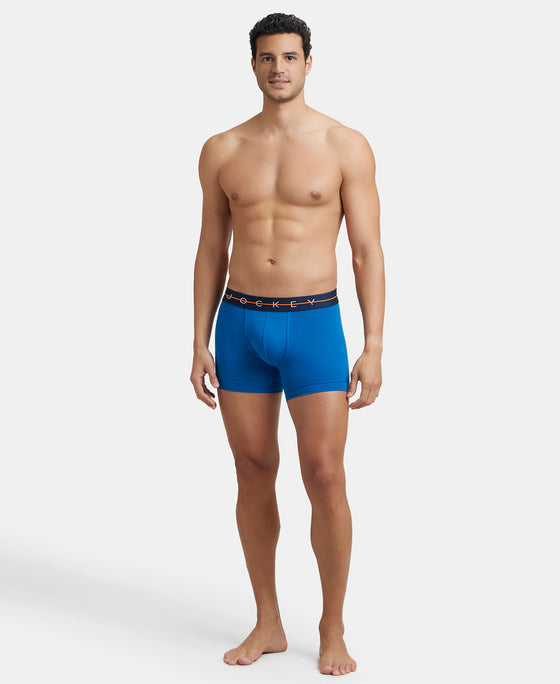 Super Combed Cotton Elastane Stretch Solid Trunk with Ultrasoft Waistband - Classic Blue