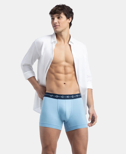 Super Combed Cotton Elastane Stretch Solid Trunk with Ultrasoft Waistband - Dusk Blue