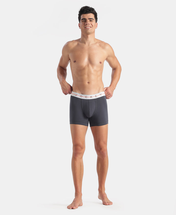 Super Combed Cotton Elastane Stretch Solid Trunk with Ultrasoft Waistband - Graphite
