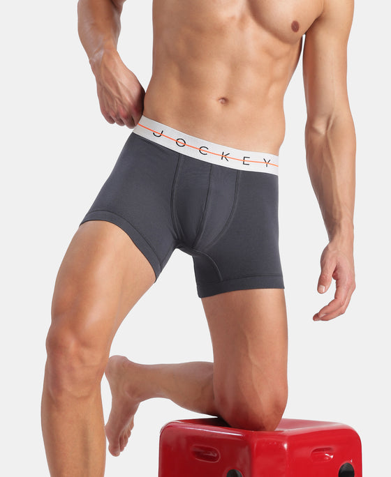 Super Combed Cotton Elastane Stretch Solid Trunk with Ultrasoft Waistband - Graphite