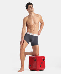 Super Combed Cotton Elastane Stretch Solid Trunk with Ultrasoft Waistband - Graphite