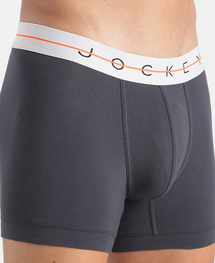 Super Combed Cotton Elastane Stretch Solid Trunk with Ultrasoft Waistband - Graphite