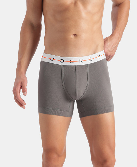 Super Combed Cotton Elastane Stretch Solid Trunk with Ultrasoft Waistband - Gunmetal