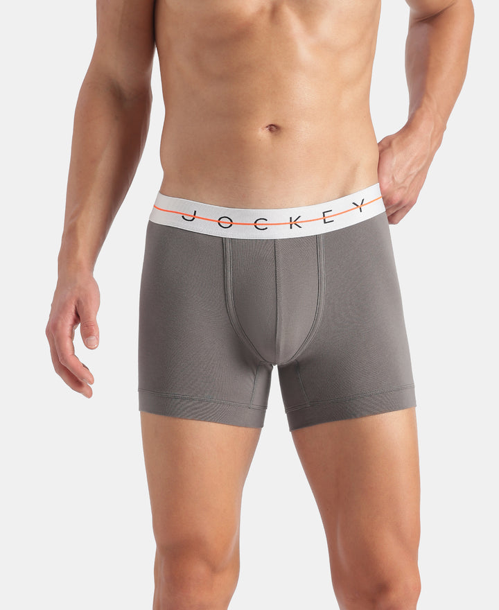 Super Combed Cotton Elastane Stretch Solid Trunk with Ultrasoft Waistband - Gunmetal