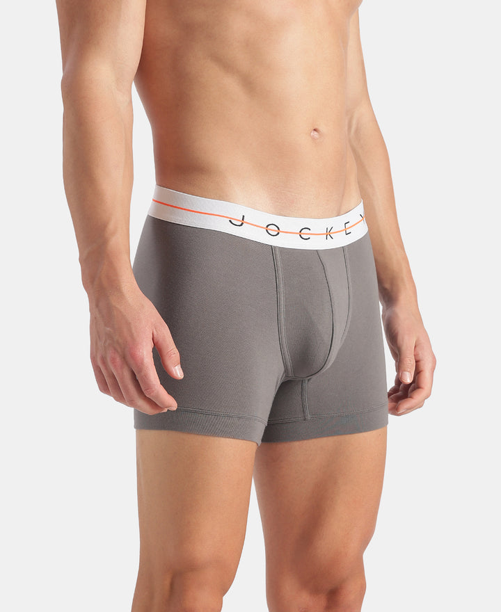 Super Combed Cotton Elastane Stretch Solid Trunk with Ultrasoft Waistband - Gunmetal