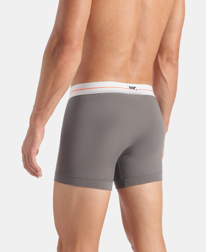 Super Combed Cotton Elastane Stretch Solid Trunk with Ultrasoft Waistband - Gunmetal