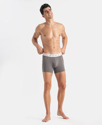 Super Combed Cotton Elastane Stretch Solid Trunk with Ultrasoft Waistband - Gunmetal