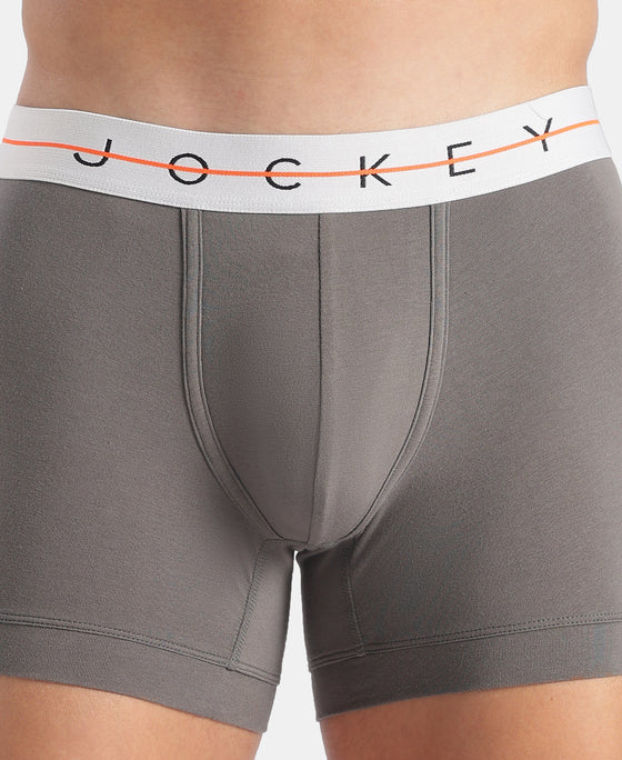 Super Combed Cotton Elastane Stretch Solid Trunk with Ultrasoft Waistband - Gunmetal