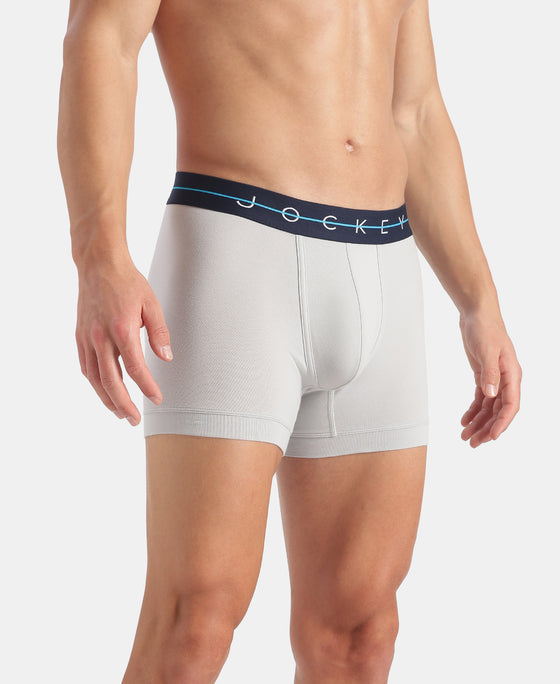 Super Combed Cotton Elastane Stretch Solid Trunk with Ultrasoft Waistband - Harbor Mist