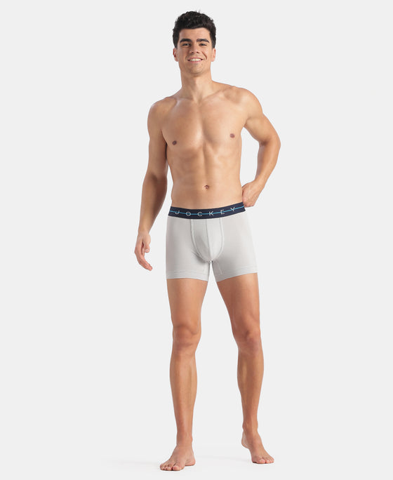Super Combed Cotton Elastane Stretch Solid Trunk with Ultrasoft Waistband - Harbor Mist