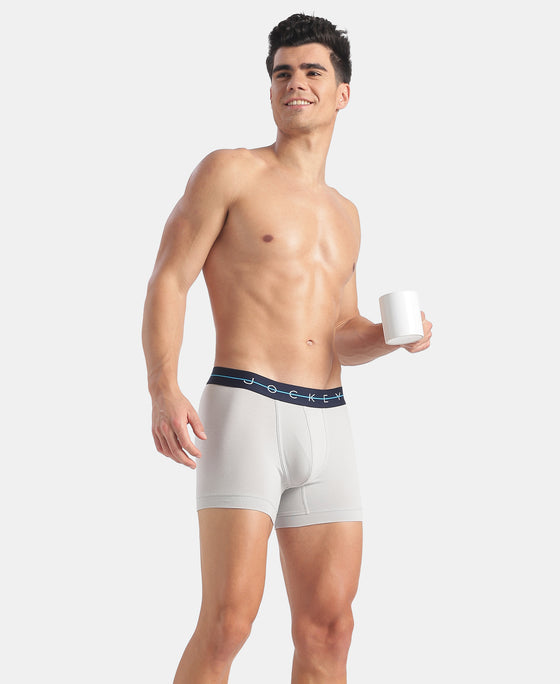 Super Combed Cotton Elastane Stretch Solid Trunk with Ultrasoft Waistband - Harbor Mist