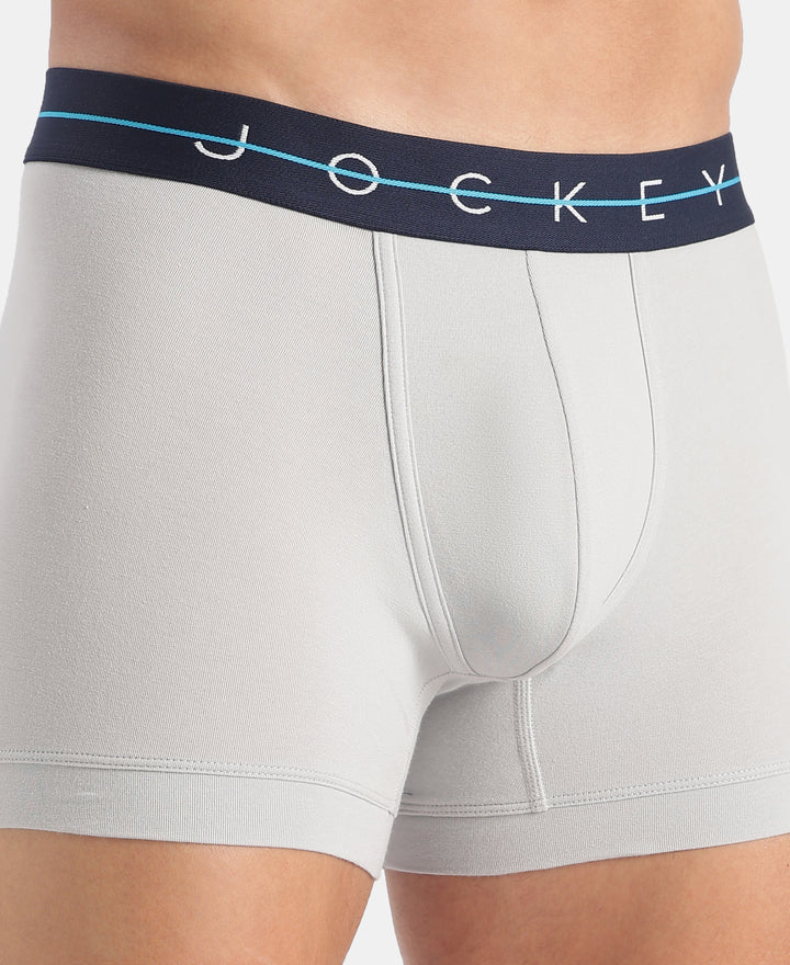 Super Combed Cotton Elastane Stretch Solid Trunk with Ultrasoft Waistband - Harbor Mist