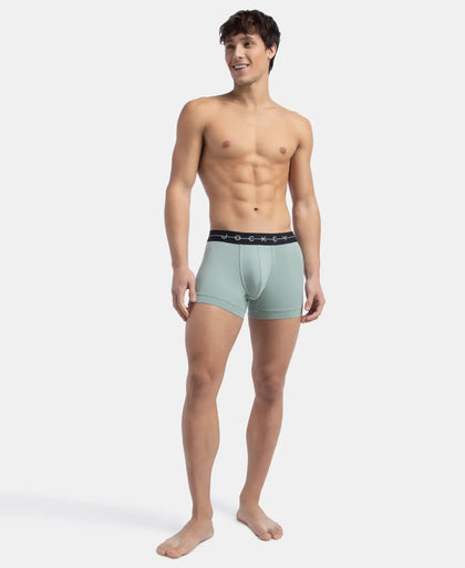 Super Combed Cotton Elastane Stretch Solid Trunk with Ultrasoft Waistband - Iceberg Green