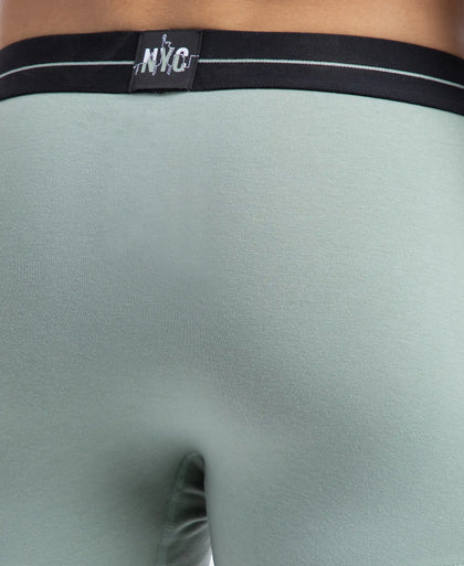 Super Combed Cotton Elastane Stretch Solid Trunk with Ultrasoft Waistband - Iceberg Green