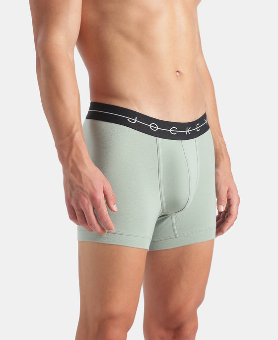 Super Combed Cotton Elastane Stretch Solid Trunk with Ultrasoft Waistband - Jadeite