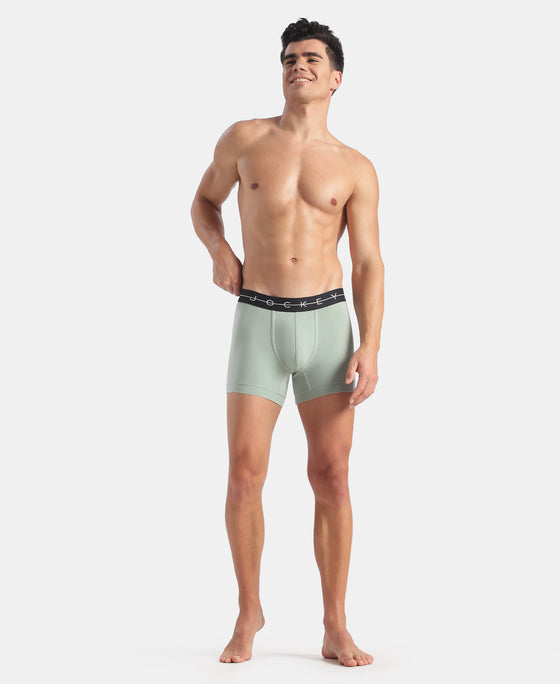 Super Combed Cotton Elastane Stretch Solid Trunk with Ultrasoft Waistband - Jadeite