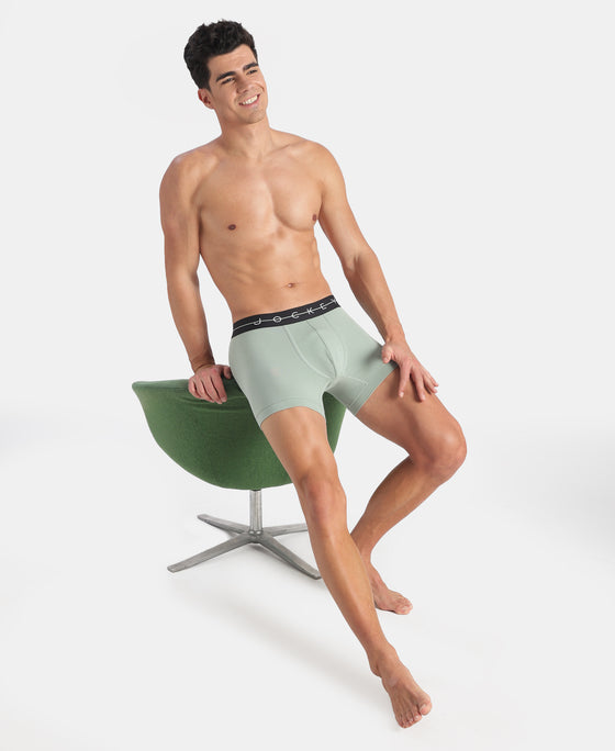 Super Combed Cotton Elastane Stretch Solid Trunk with Ultrasoft Waistband - Jadeite