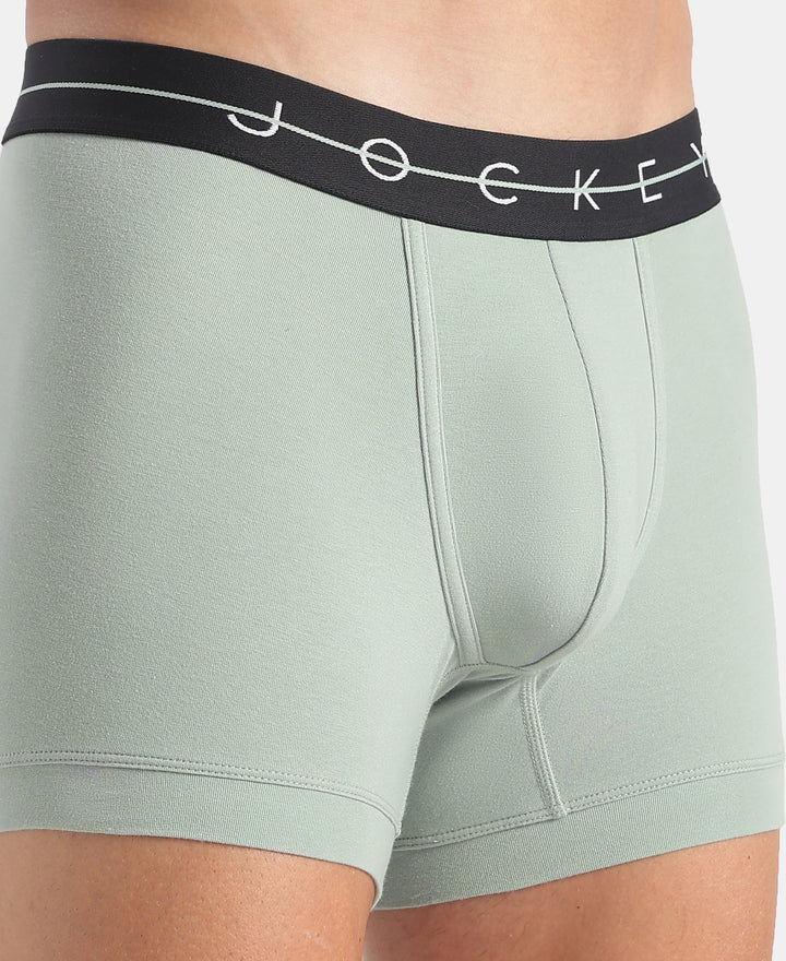 Super Combed Cotton Elastane Stretch Solid Trunk with Ultrasoft Waistband - Jadeite
