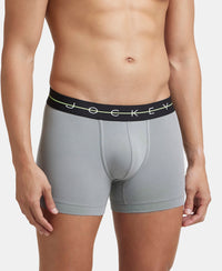 Super Combed Cotton Elastane Stretch Solid Trunk with Ultrasoft Waistband - Monument