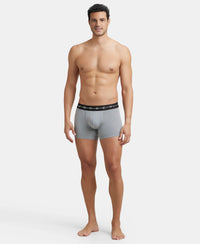 Super Combed Cotton Elastane Stretch Solid Trunk with Ultrasoft Waistband - Monument