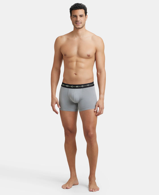Super Combed Cotton Elastane Stretch Solid Trunk with Ultrasoft Waistband - Monument