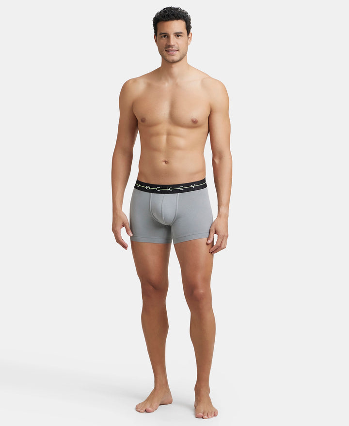 Super Combed Cotton Elastane Stretch Solid Trunk with Ultrasoft Waistband - Monument