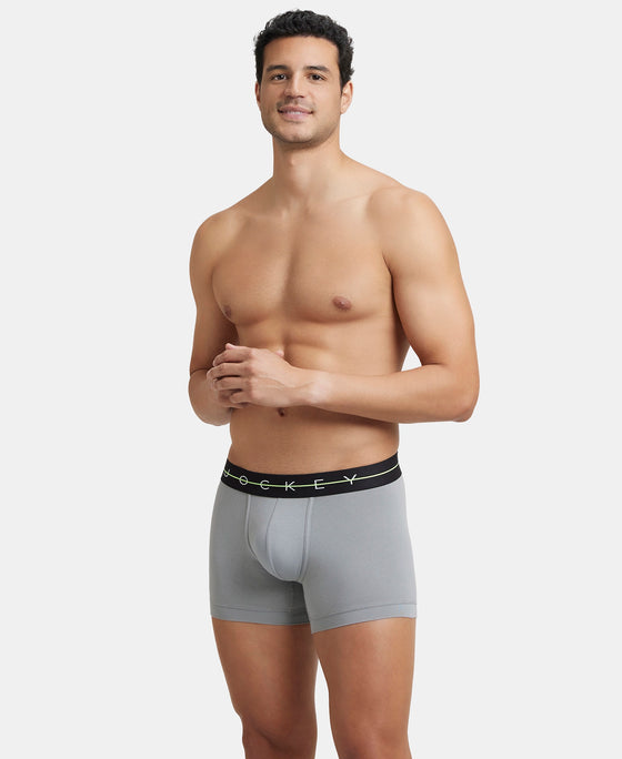 Super Combed Cotton Elastane Stretch Solid Trunk with Ultrasoft Waistband - Monument