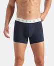 Super Combed Cotton Elastane Stretch Solid Trunk with Ultrasoft Waistband - Navy