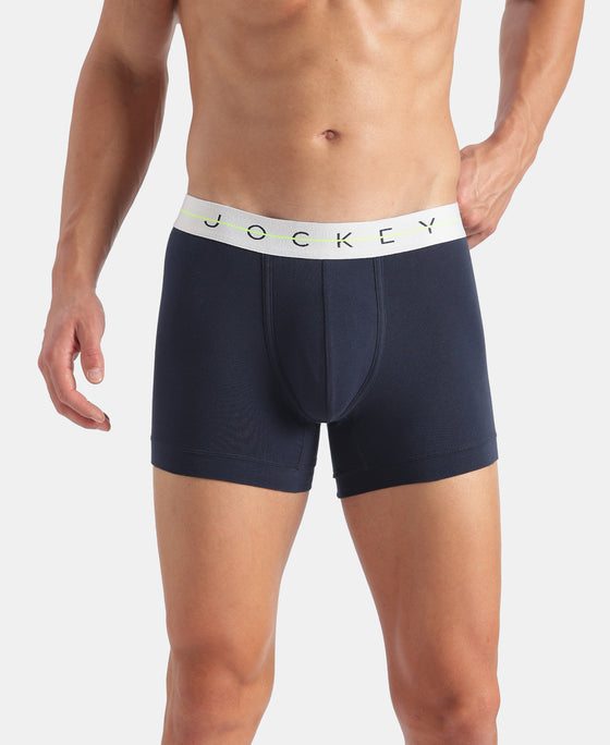 Super Combed Cotton Elastane Stretch Solid Trunk with Ultrasoft Waistband - Navy
