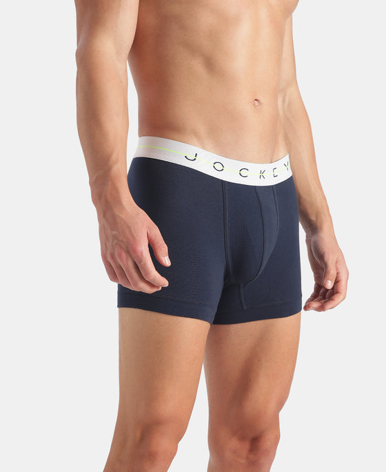 Super Combed Cotton Elastane Stretch Solid Trunk with Ultrasoft Waistband - Navy