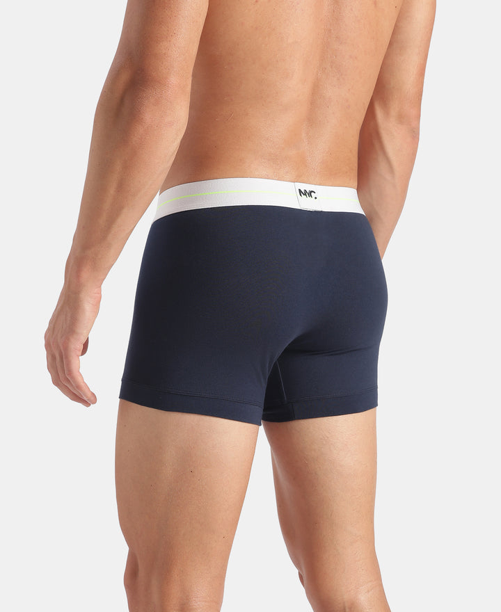 Super Combed Cotton Elastane Stretch Solid Trunk with Ultrasoft Waistband - Navy