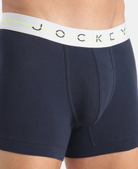 Super Combed Cotton Elastane Stretch Solid Trunk with Ultrasoft Waistband - Navy