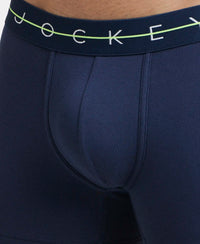 Super Combed Cotton Elastane Stretch Solid Trunk with Ultrasoft Waistband - Navy & Dusk Blue (Pack of 2)