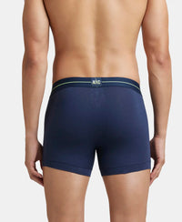 Super Combed Cotton Elastane Stretch Solid Trunk with Ultrasoft Waistband - Navy & Dusk Blue (Pack of 2)