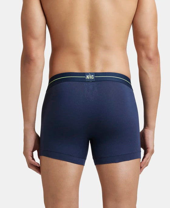 Super Combed Cotton Elastane Stretch Solid Trunk with Ultrasoft Waistband - Navy & Dusk Blue (Pack of 2)