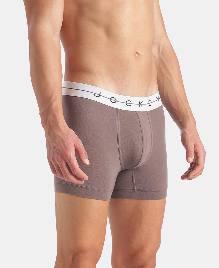 Super Combed Cotton Elastane Stretch Solid Trunk with Ultrasoft Waistband  - Plum Truffle -NY16
