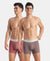Super Combed Cotton Elastane Stretch Solid Trunk with Ultrasoft Waistband - Roan Rouge & Plum Truffle (Pack of 2)