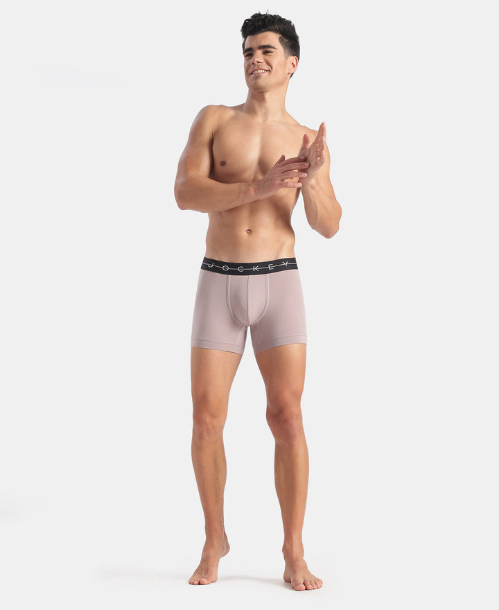 Super Combed Cotton Elastane Stretch Solid Trunk with Ultrasoft Waistband - Purple Dove