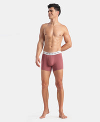 Super Combed Cotton Elastane Stretch Solid Trunk with Ultrasoft Waistband - Roan Rouge